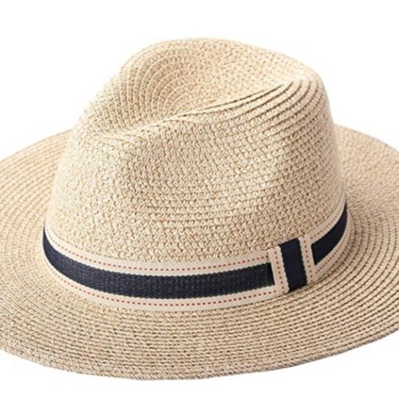 Summer Sun Straw Panama Hat Fedora Beach Floppy - Picture 3 of 5